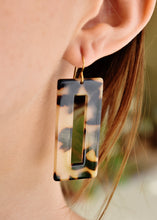 Load image into Gallery viewer, tortoise rectangle earrings
