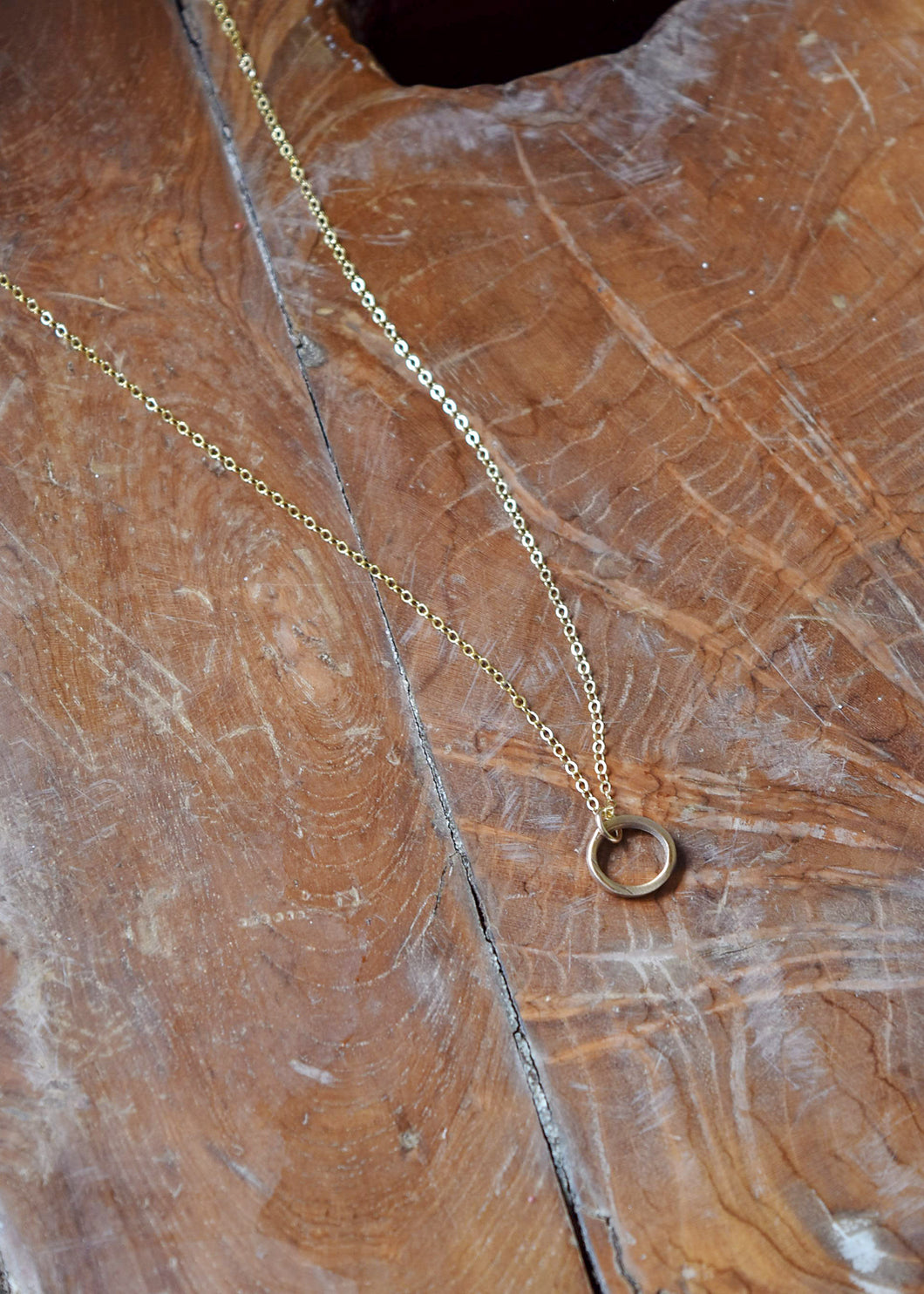 organic ring necklace, petite