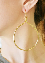 Load image into Gallery viewer, organic brass hoops

