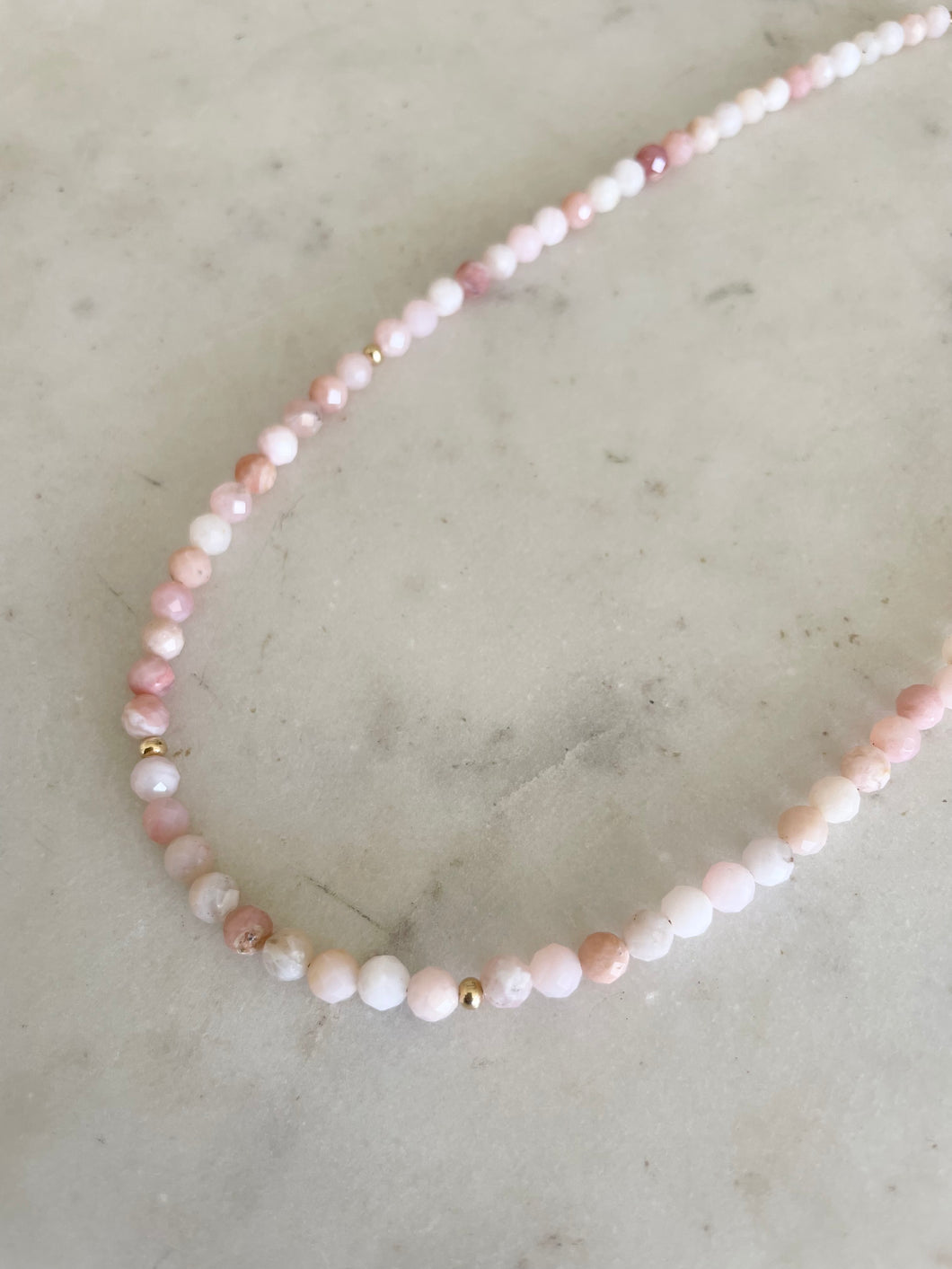 peruvian opal necklace, pink