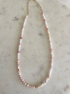 peruvian opal necklace, pink