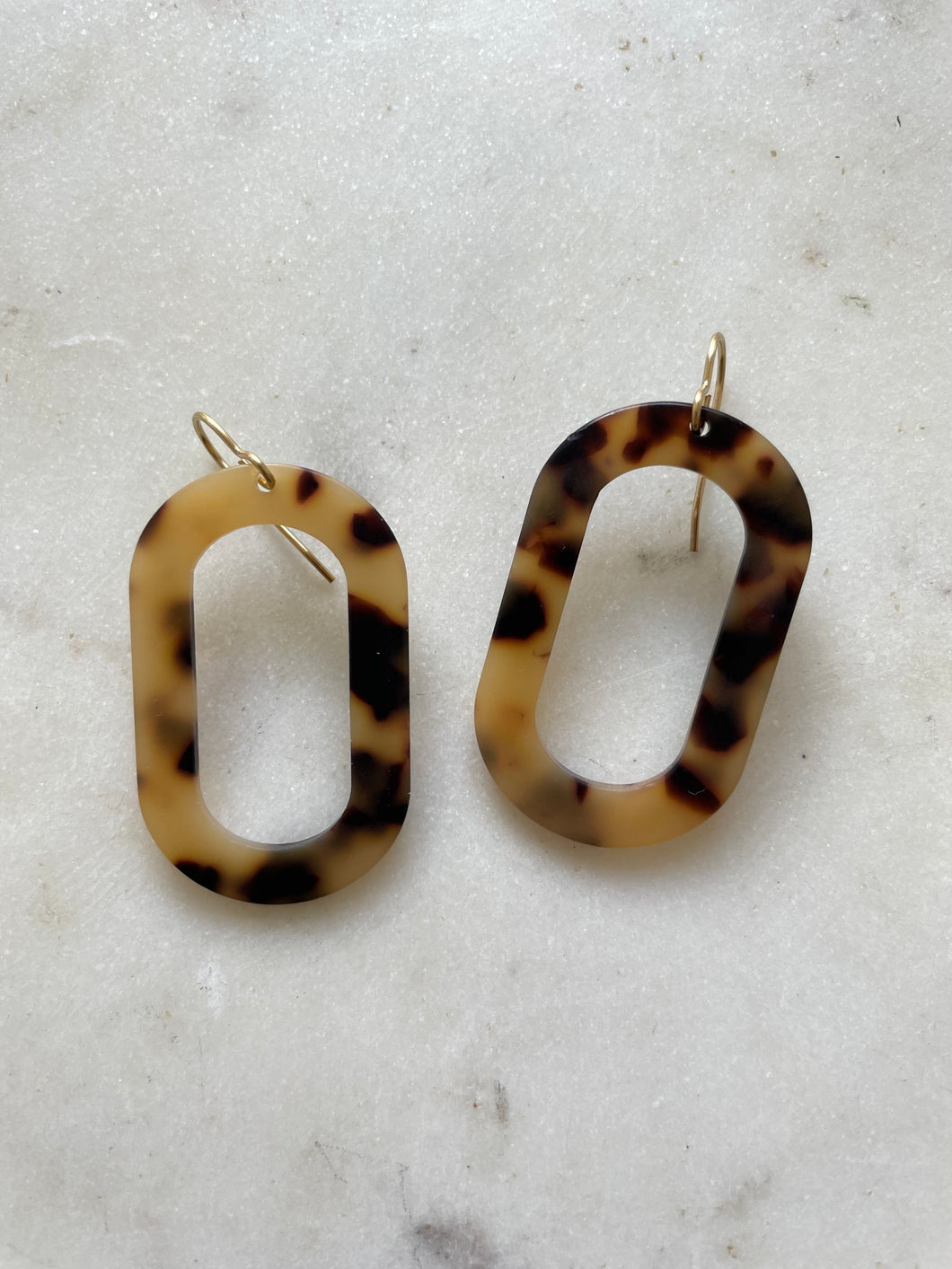 tortoise oval earrings